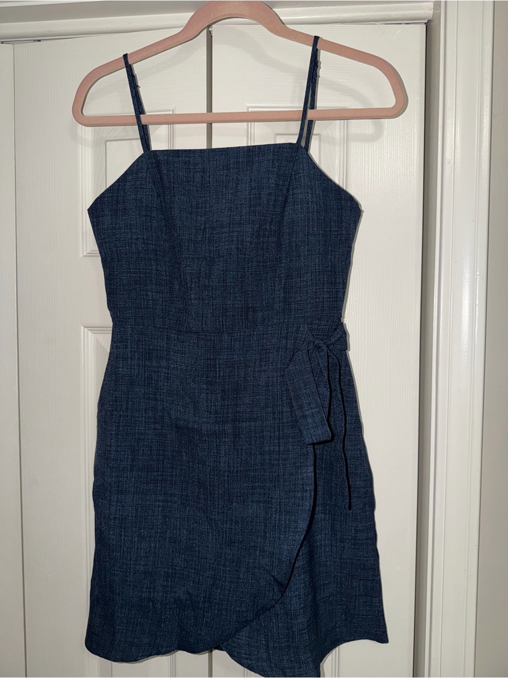 Altar'd State Dark Navy Blue Spaghetti Strap Wrap Mini Dress